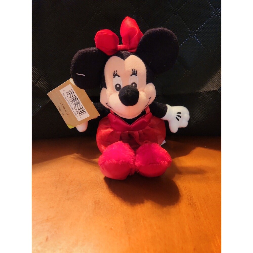 NWT Disney Store Minnie Mouse  Pajamas Minnie Beanie Plush Bean Bag Red Pjs